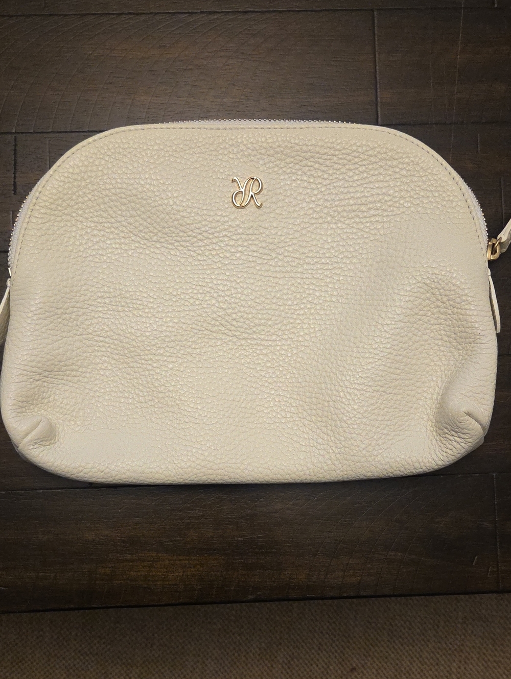 Rapport London Tuxedo White Leather Makeup Bag